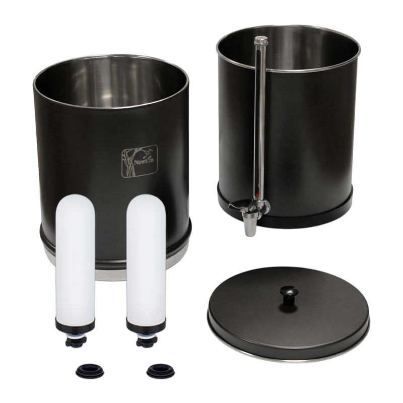 Load image into Gallery viewer, Newton 8.5 Litre Gravity-Powered Water Filter System Black and White
