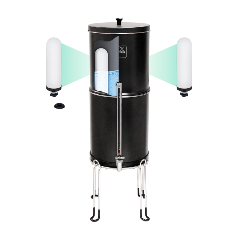 Load image into Gallery viewer, Newton 8.5 Litre Gravity-Powered Water Filter System Black and White