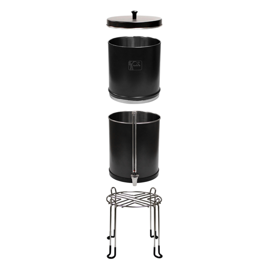 Newton 8.5 Litre Gravity-Powered Water Filter System Black and White